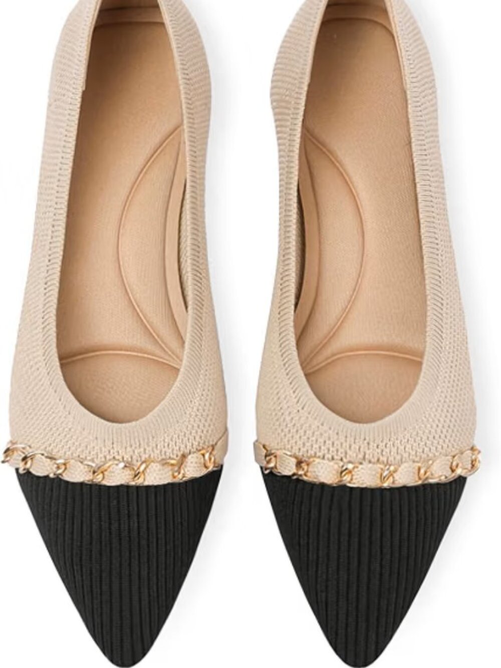 Ballet Flats for Women, Mary Jane Pointed Toe Knit Comfortable Shoe - NWT - 8